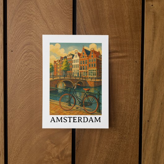 Vintage Amsterdam – Retro Travel Design Briefkaart