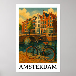 Vintage Amsterdam – Retro Travel Design Poster
