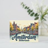 Vintage Amsterdam Scenes Briefkaart (Staand voorkant)