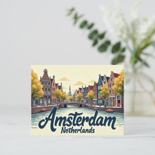 Vintage Amsterdam Scenes Briefkaart (Staand voorkant)