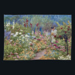 Vintage An English country garden Theedoek<br><div class="desc">Een Engelse tuinschilderij die Kent,  Engeland over het hoofd ziet,  originele afbeelding door Helen Allingham (1848-1926)</div>