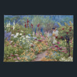 Vintage An English country garden Theedoek<br><div class="desc">Een Engelse tuinschilderij die Kent,  Engeland over het hoofd ziet,  originele afbeelding door Helen Allingham (1848-1926)</div>