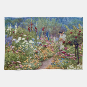 Vintage An English country garden Theedoek