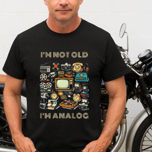 Vintage Analoge Apparaten Collage Verjaardag Templ T-shirt