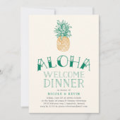Vintage Ananas Aloha Welkom Diner Uitnodiging (Voorkant)