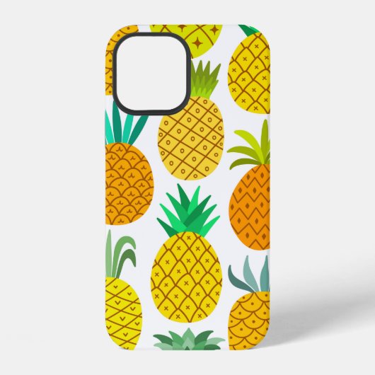 vintage ananas naadloos patroon geïsoleerd op wit iPhone hoesje (Achterkant)