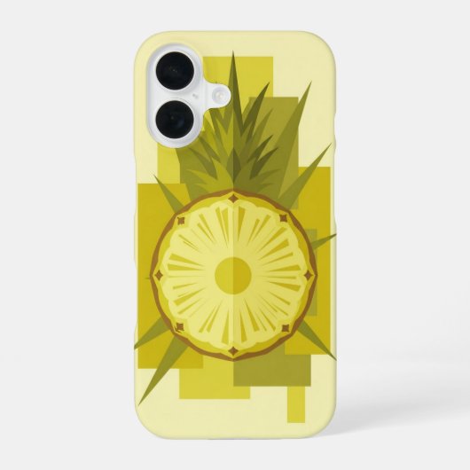 Vintage Ananas op Blok iPhone 16 Hoesje (Achterkant)