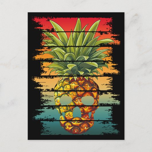 Vintage Ananas Schedel Briefkaart (Voorkant)