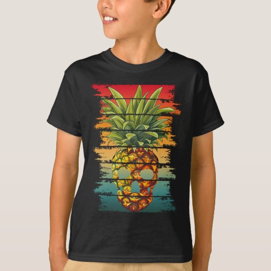 Vintage Ananas Schedel T-shirt (Voorkant)
