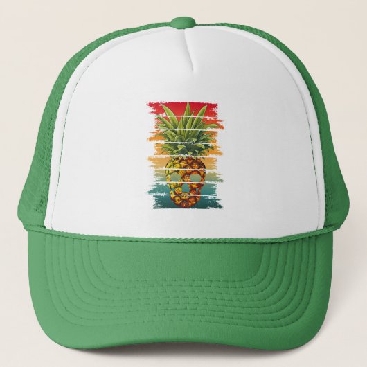 Vintage Ananas Schedel Trucker Pet (Voorkant)