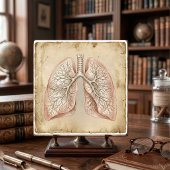 Vintage anatomische longen illustratie schets tegeltje
