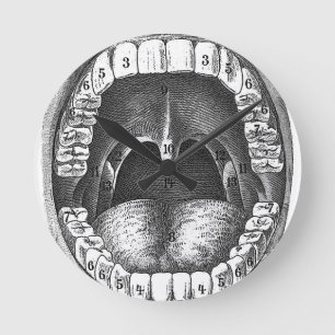 Vintage Anatomische Mond Ronde Klok