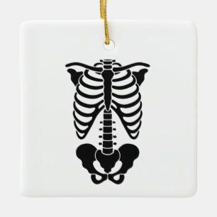 Vintage Anatomische Skelet Ribbenkast Grafische Go Keramisch Ornament