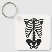 Vintage Anatomische Skelet Ribbenkast Grafische Go Sleutelhanger (Voorkant)