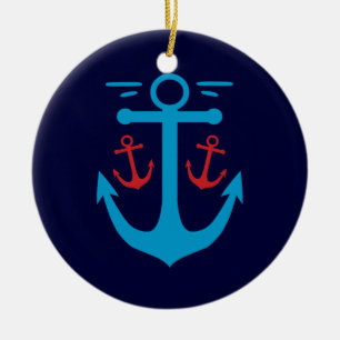 Vintage Anchor Keramisch Ornament