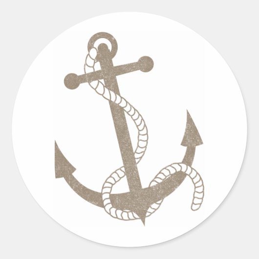 Vintage Anchor Ronde Sticker (Voorkant)