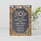 Vintage Anchor Rustic Nautical Baby shower Kaart (Staand voorkant)