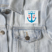 Vintage Anchor Vierkante Button 5,1 Cm (In situ)