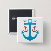 Vintage Anchor Vierkante Button 5,1 Cm (Voorkant /achterkant)
