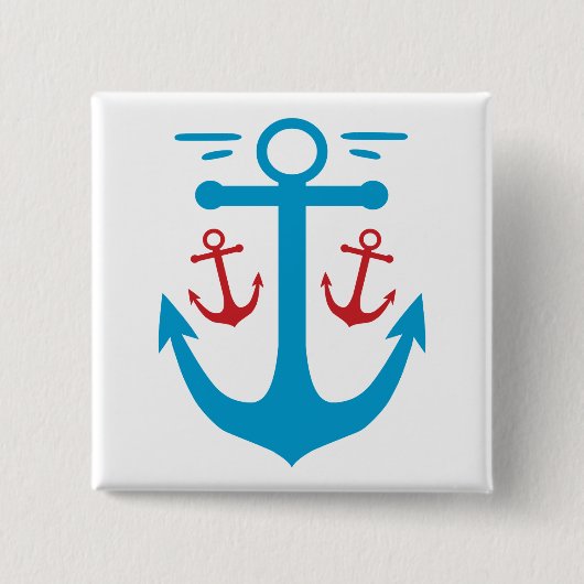 Vintage Anchor Vierkante Button 5,1 Cm (Voorkant)