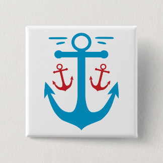 Vintage Anchor Vierkante Button 5,1 Cm