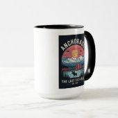 Vintage Anchorage Alaska Retro Reisposter Illustra Mok (Voorkant rechts)