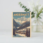 Vintage ANDERMATT ski Switzerland Swiss Alps gifts Briefkaart (Staand voorkant)