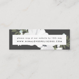 Vintage Anemone Wedding Website RSVP-kaart Mini Visitekaartje