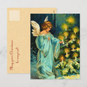 Vintage Angel Christmas Postcards Feestdagenkaart (Voorkant / Achterkant)