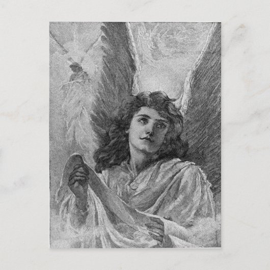 Vintage Angel-kerstgroeten Feestdagenkaart (Voorkant)