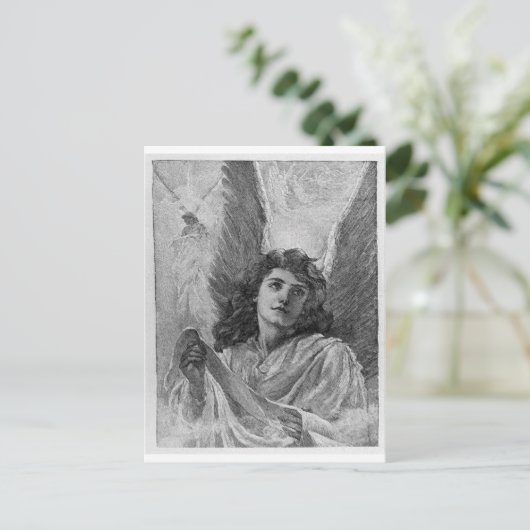 Vintage Angel Kerstmis Feestdagenkaart (Staand voorkant)