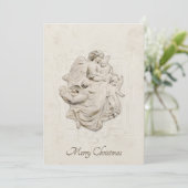 Vintage Angel Merry Christmas Classic Religious Feestdagenkaart (Staand voorkant)