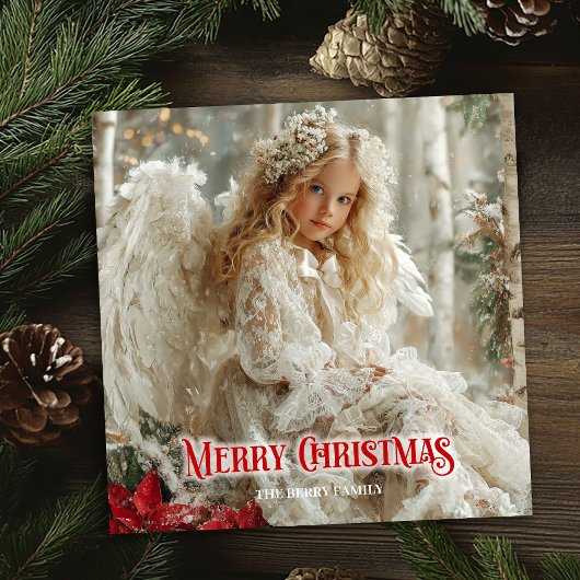 Vintage angel printable Christmas warm greeting  Feestdagenkaart