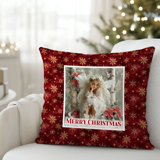 Vintage Angel Red Gold Holiday Accent Christmas  Kussen (Vintage Angel Red Gold Holiday Accent Christmas Pillow

)