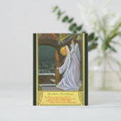Vintage Angel Ringing Bell Kerstmis Briefkaart (Staand voorkant)