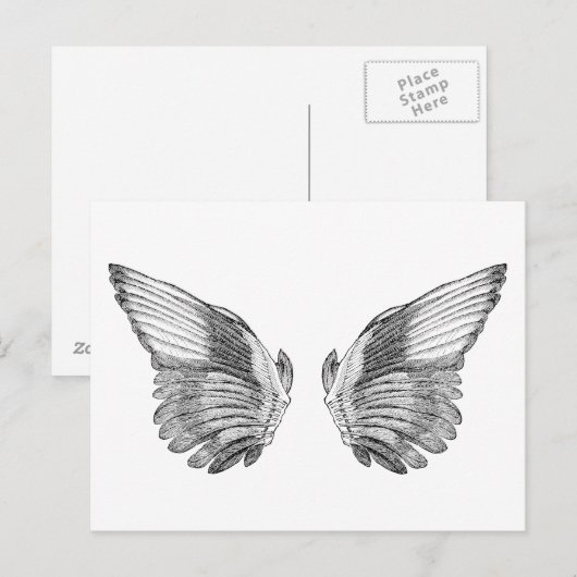 Vintage Angel Wings Briefkaart (Voorkant / Achterkant)