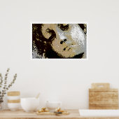 Vintage Angelic Statue Face Grunge Poster (Keuken)