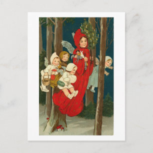 Vintage Angels bij nachtkaartje Briefkaart