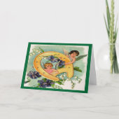 Vintage Angels Bringing Luck Birthday Kaart (Voorkant)