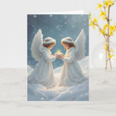 Vintage Angels Gift Giving Kaart (Gele Bloem)