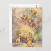 Vintage Angels rond Baby Jezus Briefkaart (Voorkant / Achterkant)