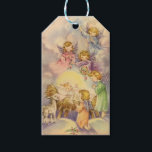 Vintage Angels rond Baby Jezus Cadeaulabel<br><div class="desc">Vintage Angels rond Baby Jezus</div>