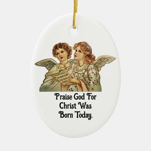 Vintage Angels Singing  Ceramic Ornament (Voorkant)