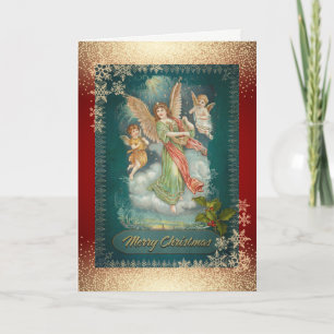 Vintage Angels Snowflakes Holiday Kaart