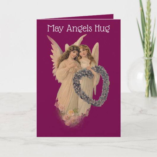 Vintage Angels With Heart Valentine Card Bedankkaart (Voorkant)