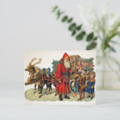 Vintage Angry Santa Briefkaart (Staand voorkant)
