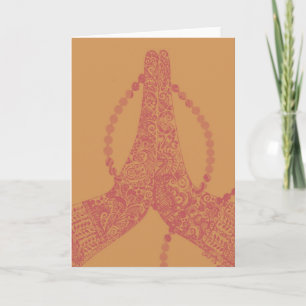 Vintage Anjali Mudra Mehndi Notecard - Spatie Kaart