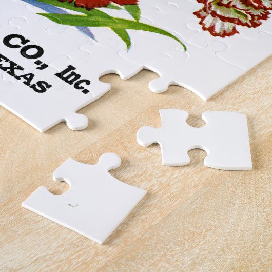 Vintage-anjer-zaadpakket Legpuzzel (Zijkant)