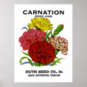 Vintage-anjer-zaadpakket Poster (Voorkant)