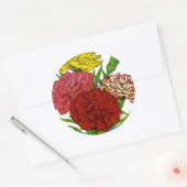 Vintage-anjer-zaadpakket Ronde Sticker (Envelop)
